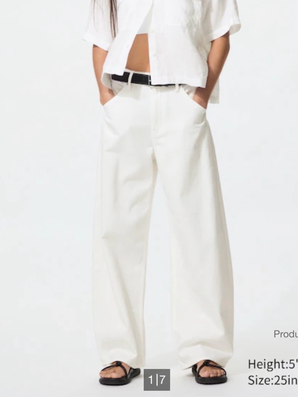 Uniqlo Wide-Leg Ankle & Cropped Jeans in White
